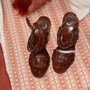 Tory Burch Calyca braided leather Wedges